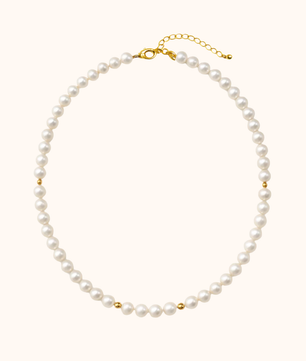 ROMALI 18k Gold-Plated Natural Freshwater Pearl Necklace