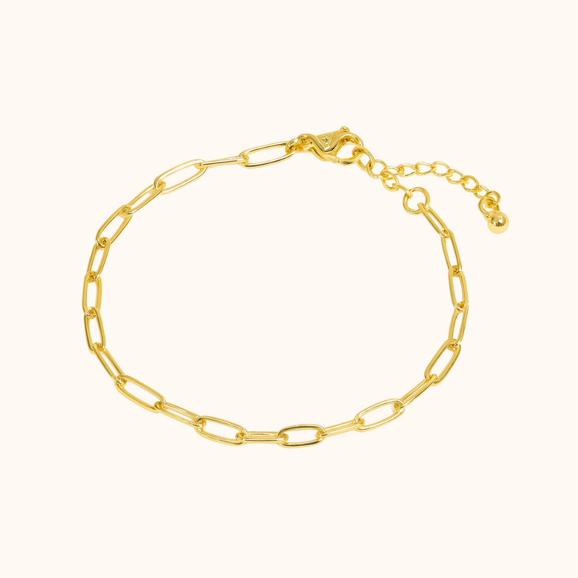 ROMALI 18K Gold-Plated Small Paperclip Chain Bracelet