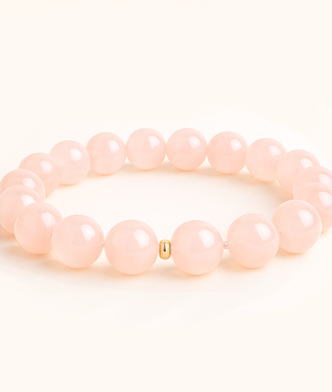 ROMALI Natural Rose Quartz Beaded Bracelet – Stone of Self-Love & Compassion