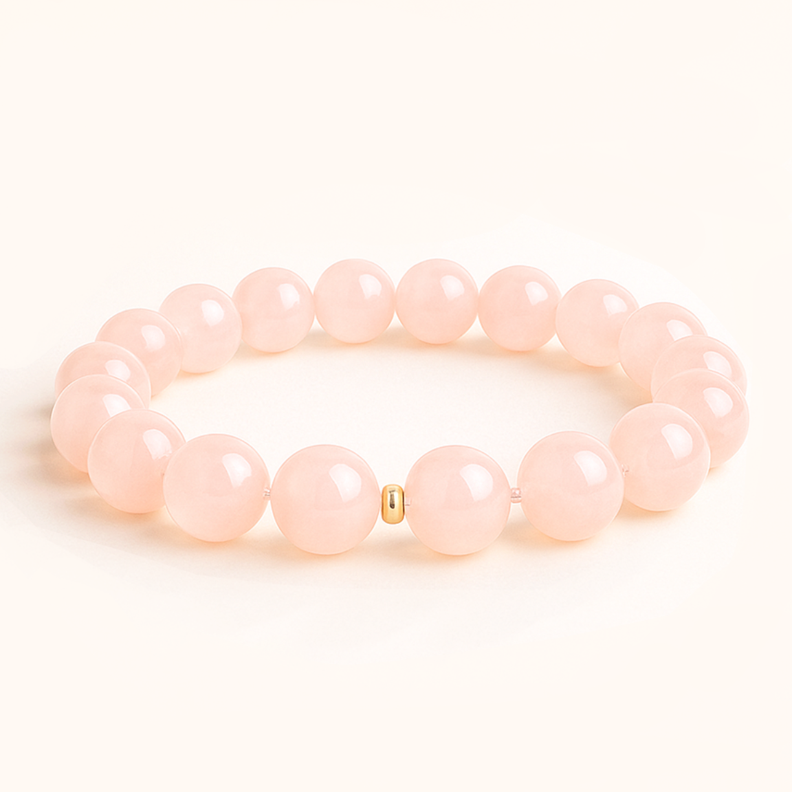 ROMALI Natural Rose Quartz Beaded Bracelet – Stone of Self-Love & Compassion
