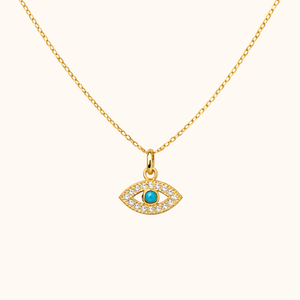 ROMALI Dainty Evil Eye Pendant Necklace - 18k Gold-Plated