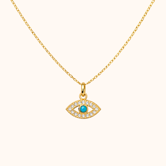 ROMALI Dainty Evil Eye Pendant Necklace - 18k Gold-Plated