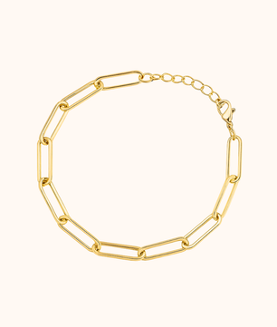 ROMALI 18K Gold-Plated Bold Statement Paperclip Bracelet