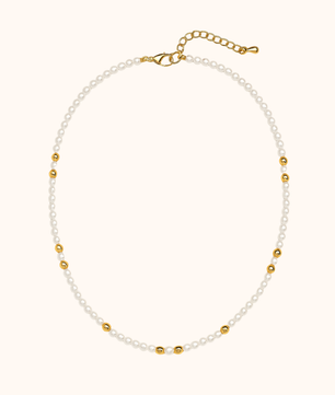 ROMALI 18K Gold-Plated Mini Pearl Gold Ball Necklace