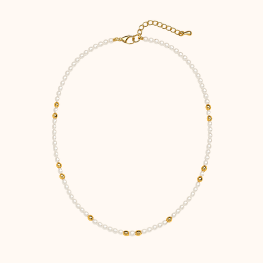 ROMALI 18K Gold-Plated Mini Pearl Gold Ball Necklace