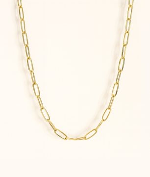 ROMALI 18K Gold-Plated Paperclip Chain Necklace
