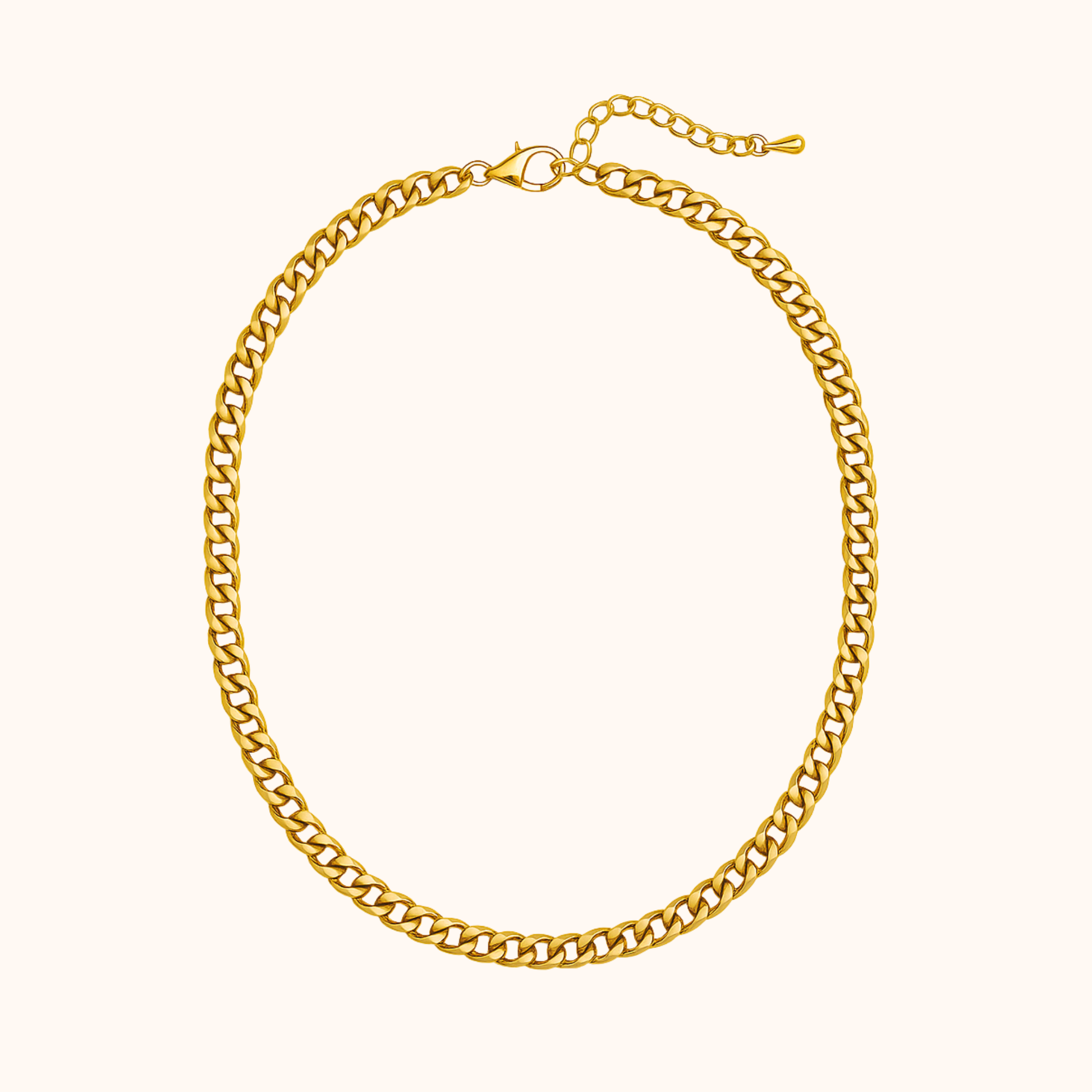 ROMALI 18K Gold Plated Classic Gold Curb Chain Necklace