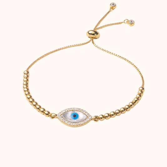 ROMALI Evil Eye Slider Bracelet | 18K Gold-Plated