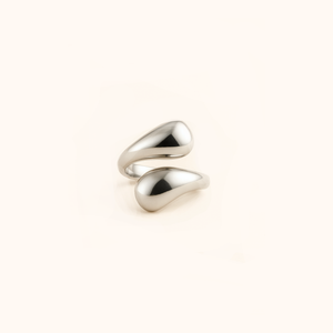 ROMALI Stainless Steel Silver Twist Open Ring