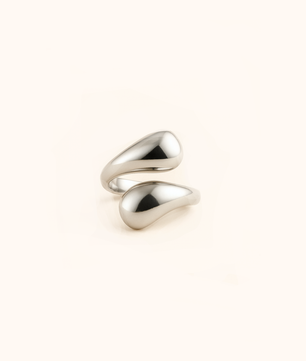 ROMALI Stainless Steel Silver Twist Open Ring