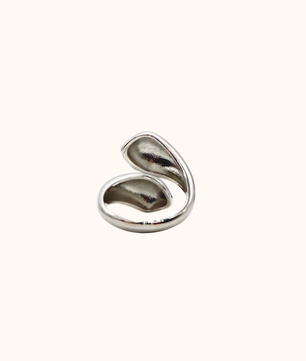 ROMALI Stainless Steel Silver Twist Open Ring