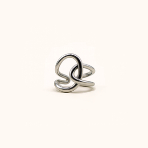 ROMALI Stainless Steel Abstract Knot Adjustable Ring