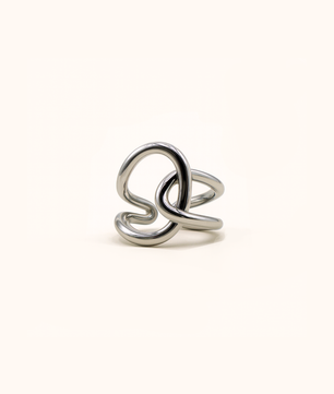 ROMALI Stainless Steel Abstract Knot Adjustable Ring