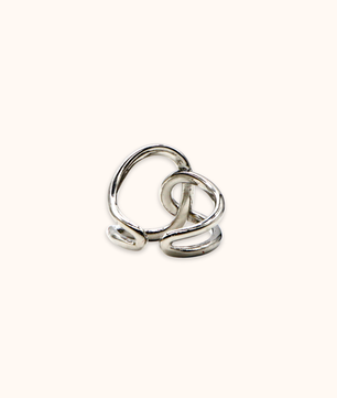 ROMALI Stainless Steel Abstract Knot Adjustable Ring