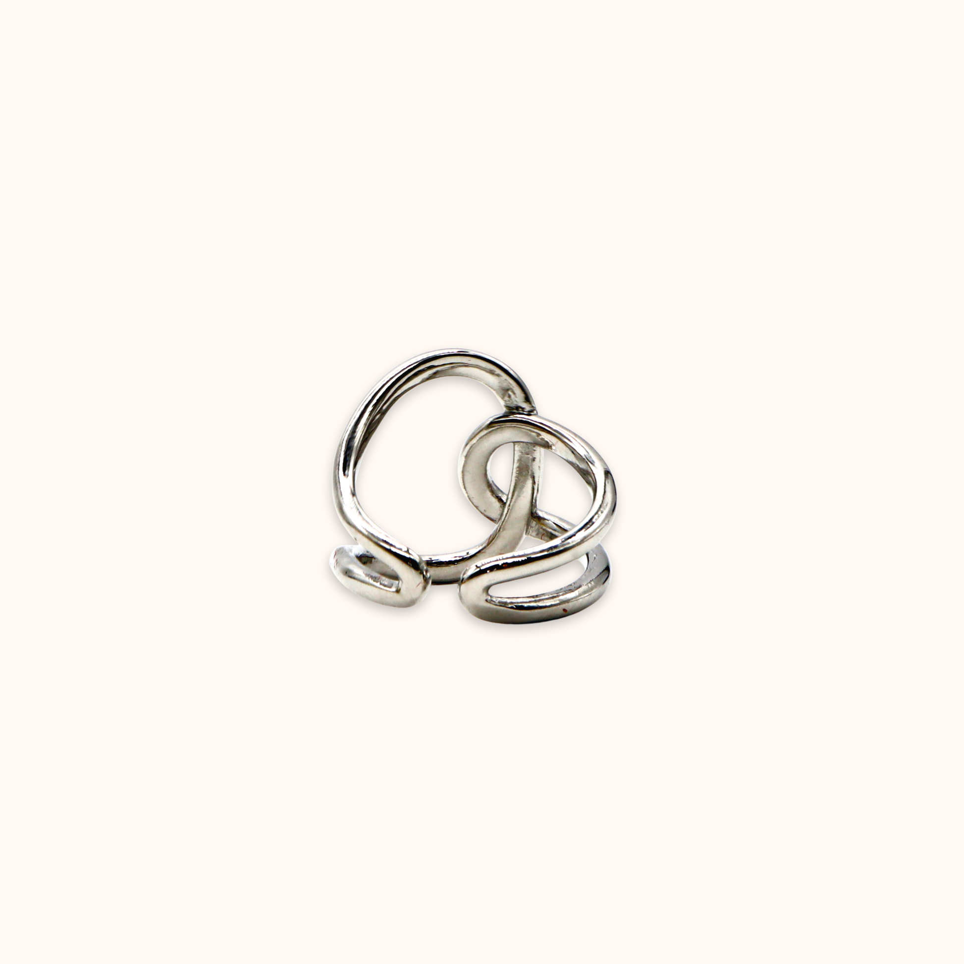 ROMALI Stainless Steel Abstract Knot Adjustable Ring