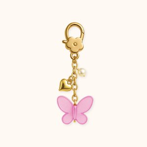 ROMALI Pink Butterfly Key & Bag Charm