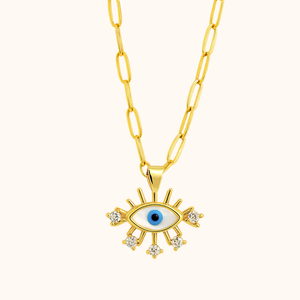 ROMALI 18K Gold-Plated Long Lash Eye Pendant Necklace