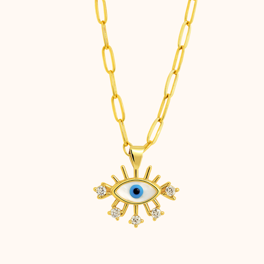 ROMALI 18K Gold-Plated Long Lash Eye Pendant Necklace
