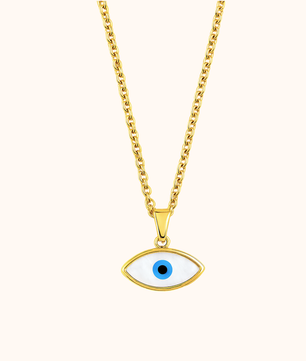 ROMALI 18K Gold-Plated Shell Eye Pendant Necklace