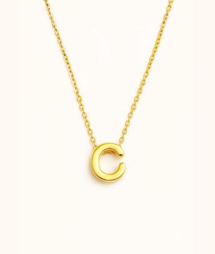 ROMALI 18k Gold-Plated Initial pendant Adjustable Necklace