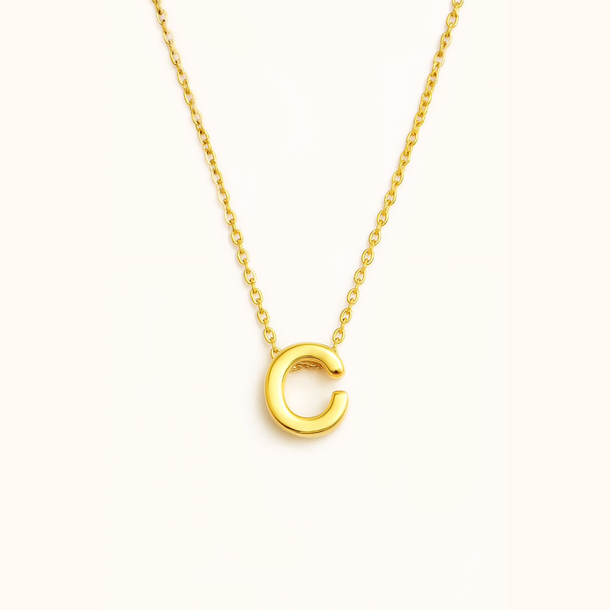 ROMALI 18k Gold-Plated Initial pendant Adjustable Necklace