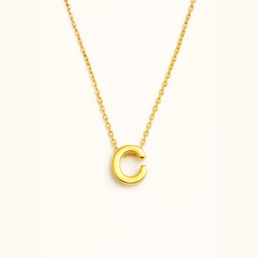 ROMALI 18k Gold-Plated Initial pendant Adjustable Necklace
