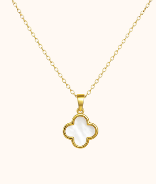 ROMALI 18K Gold-Plated Shell Clover Pendant Necklace