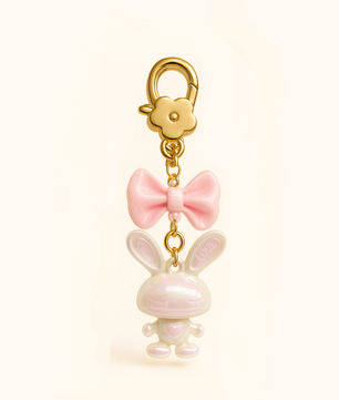 ROMALI Pink Bow Bunny – 2-in-1 Bag Charm & Keychain