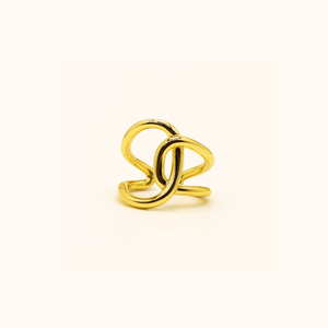ROMALI 18K Gold-Plated Interlocking Knot Statement Ring