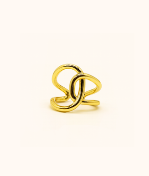 ROMALI 18K Gold-Plated Interlocking Knot Statement Ring