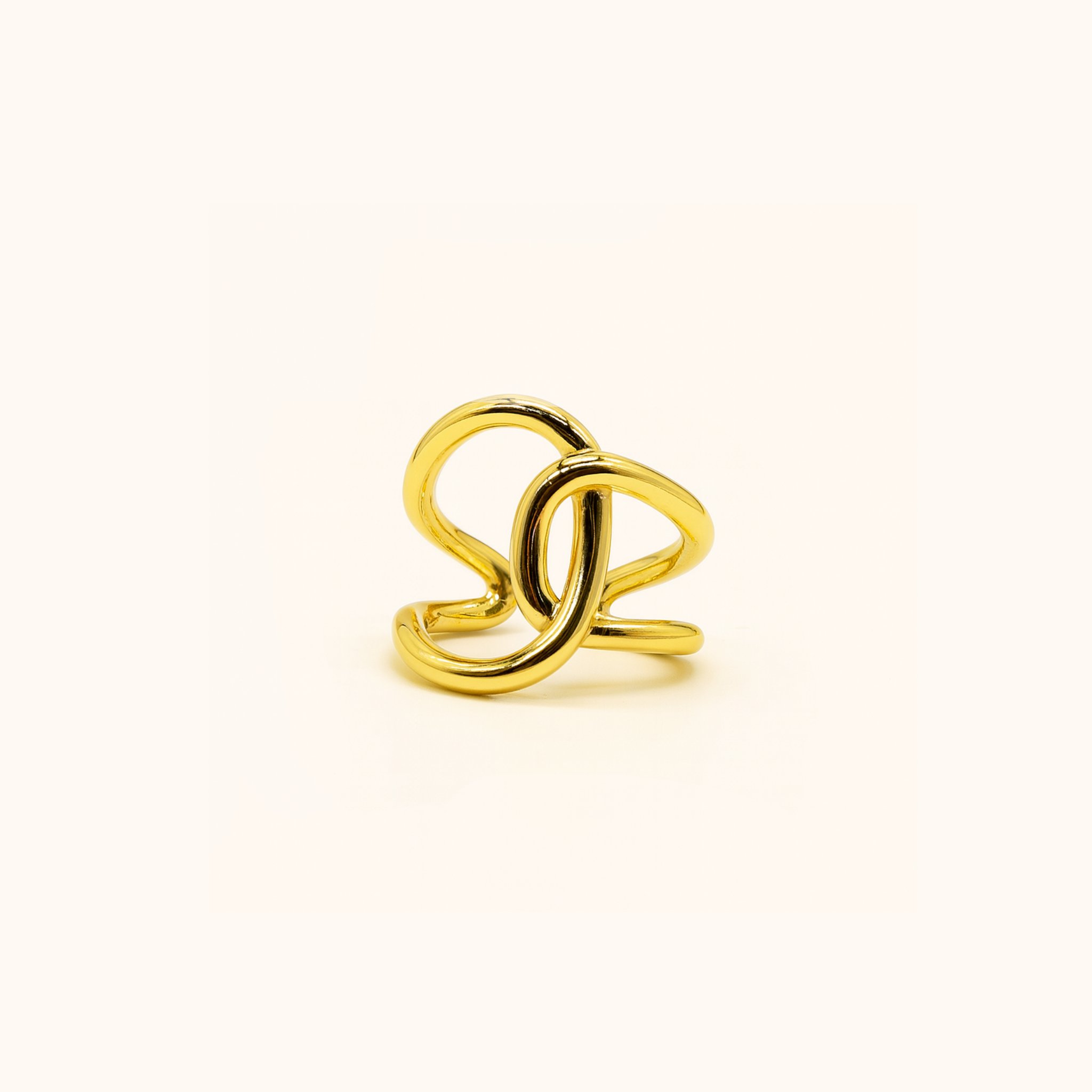 ROMALI 18K Gold-Plated Interlocking Knot Statement Ring