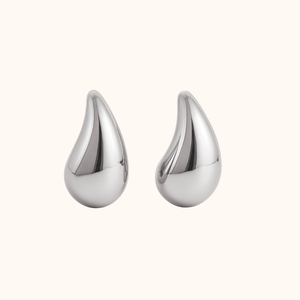 ROMALI Silver Stainless Steel Teardrop Earrings