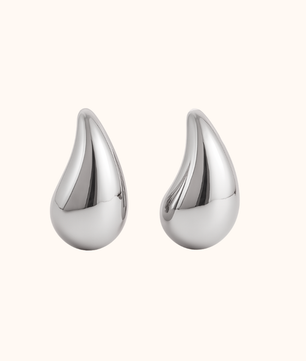 ROMALI Silver Stainless Steel Teardrop Earrings