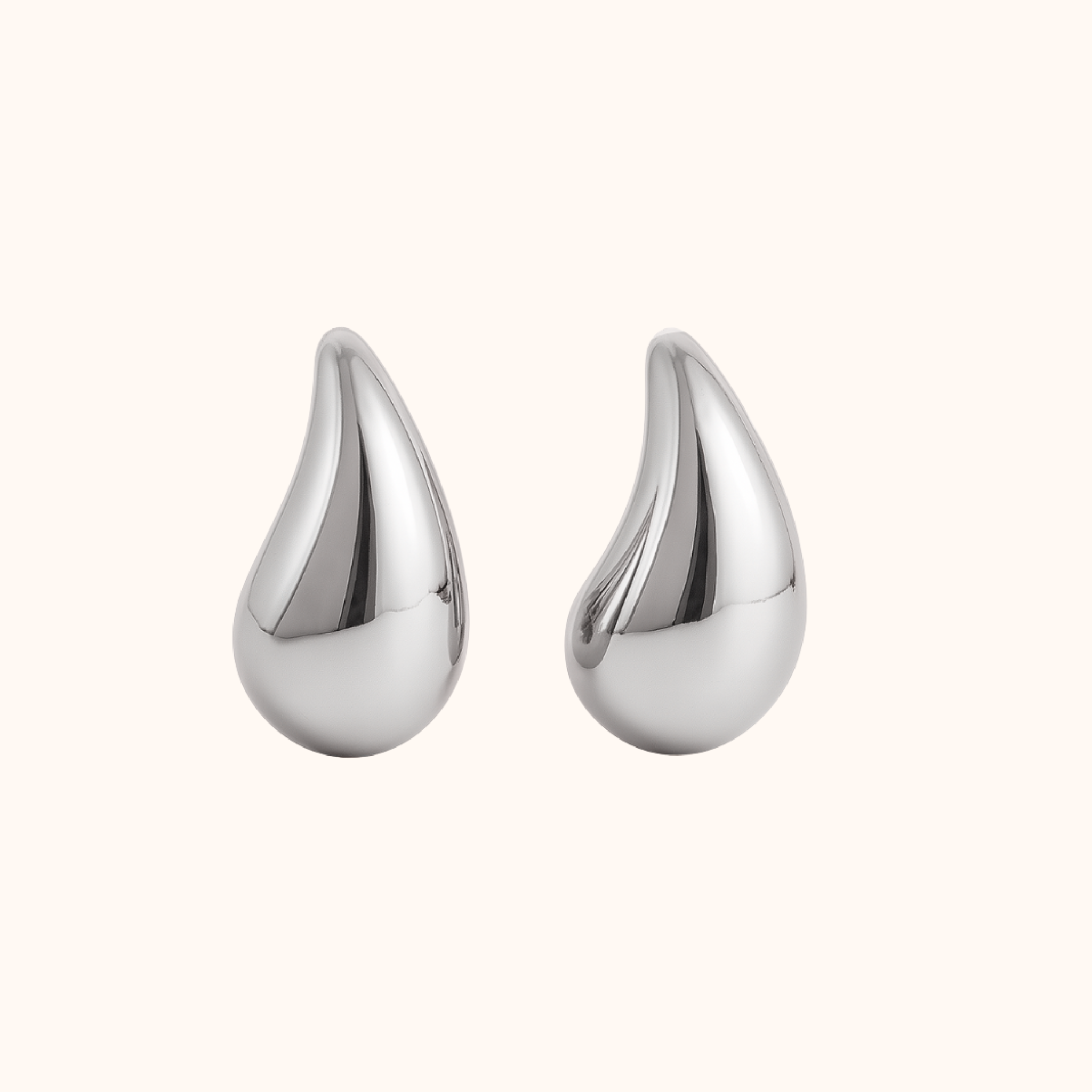 ROMALI Silver Stainless Steel Teardrop Earrings