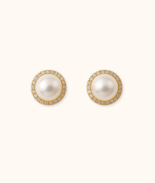 ROMALI 18K Gold-Plated Pearl Stud Earrings