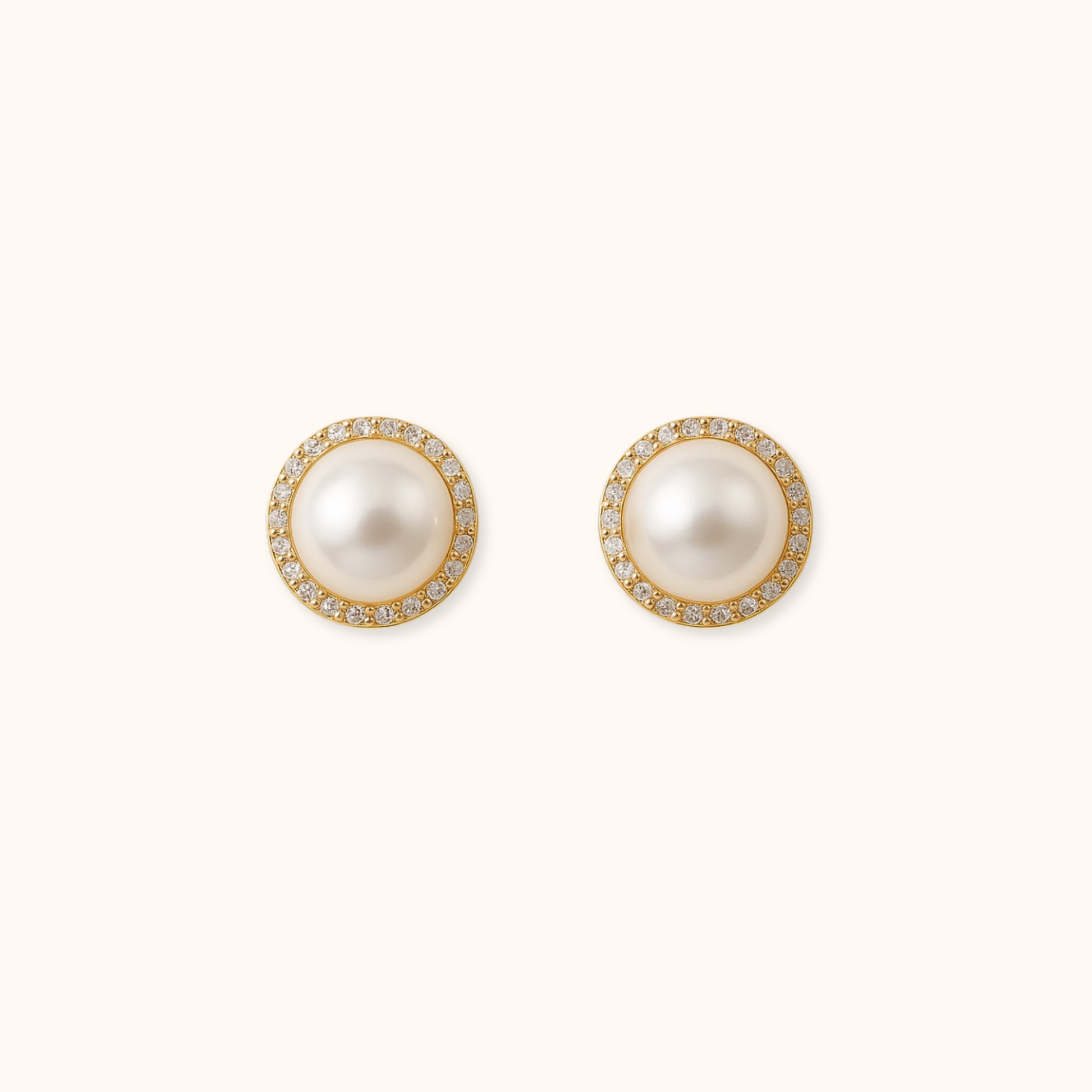 ROMALI 18K Gold-Plated Pearl Stud Earrings