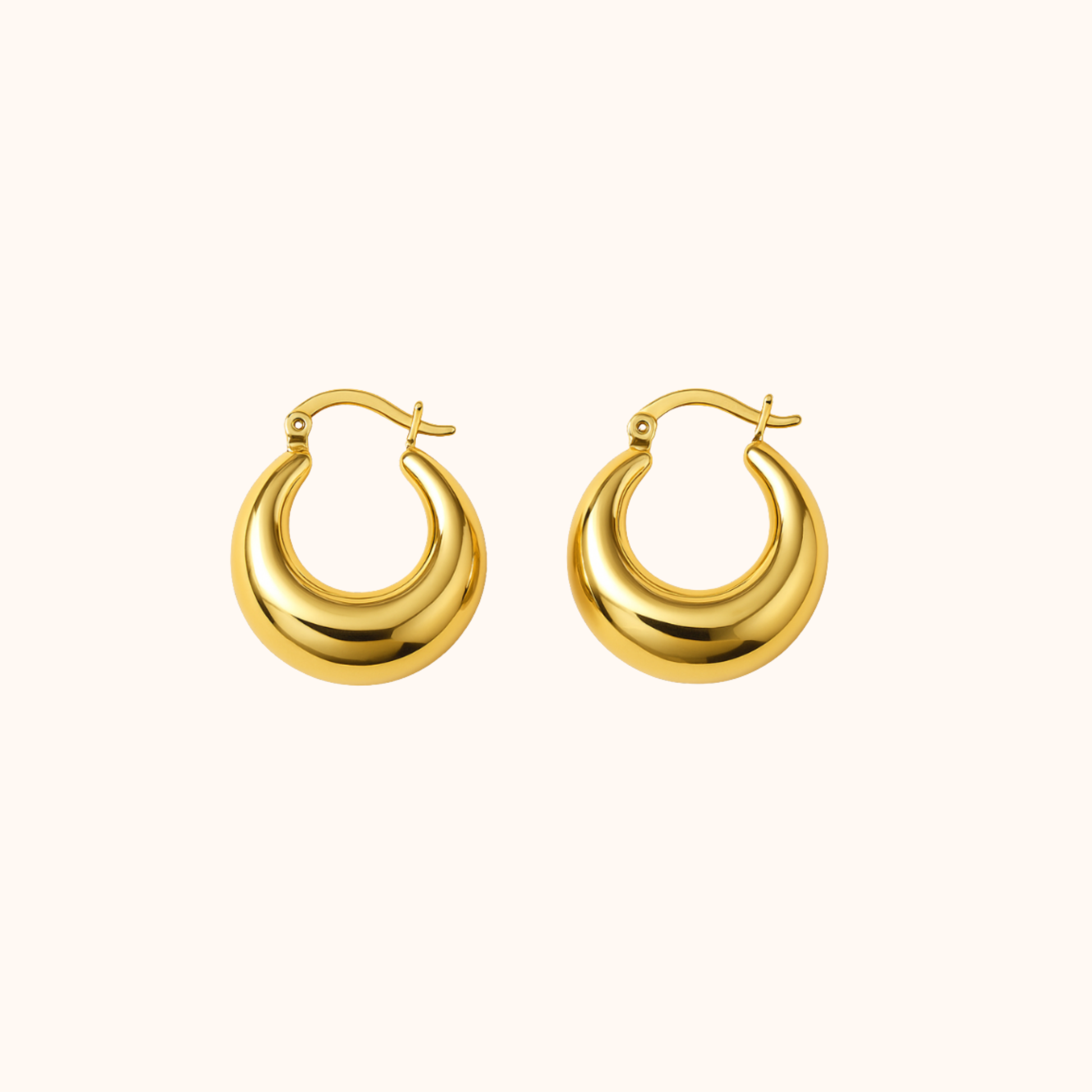 ROMALI 18K Gold-Plated Dome Hoop Earrings