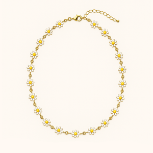 ROMALI 18K Gold-Plated Daisy Choker | Delicate Floral Necklace