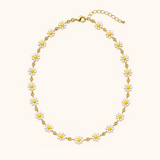 ROMALI 18K Gold-Plated Daisy Choker | Delicate Floral Necklace