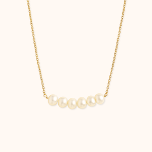 ROMALI 18K Gold-Plated Pearl Bar Necklace