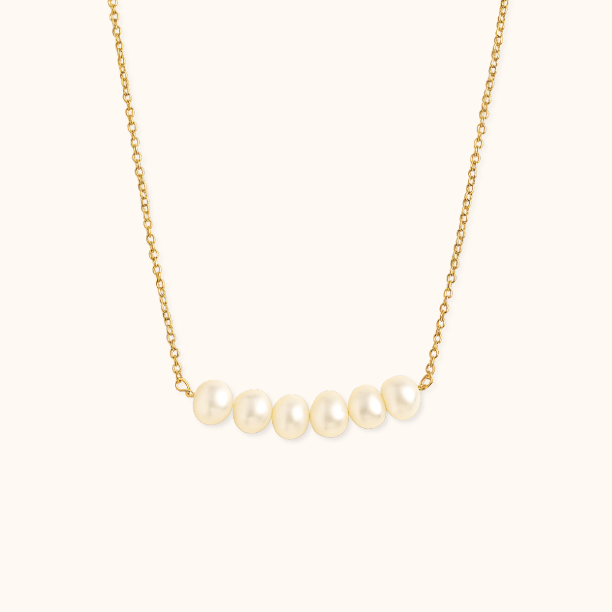 ROMALI 18K Gold-Plated Pearl Bar Necklace