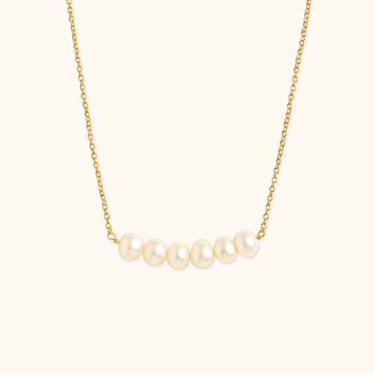 ROMALI 18K Gold-Plated Pearl Bar Necklace
