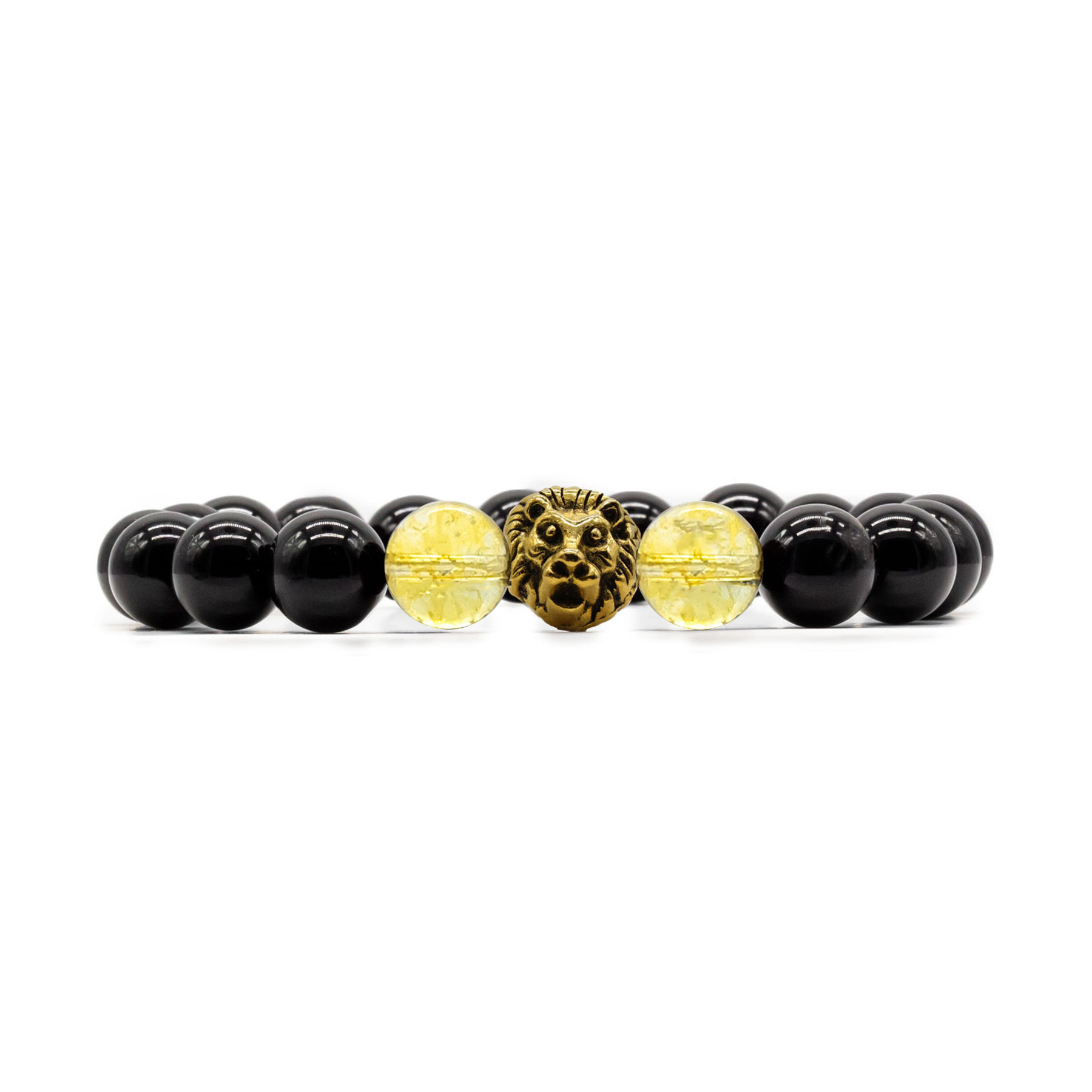 ROMALI Natural Black Onyx & Citrine Beaded Bracelet