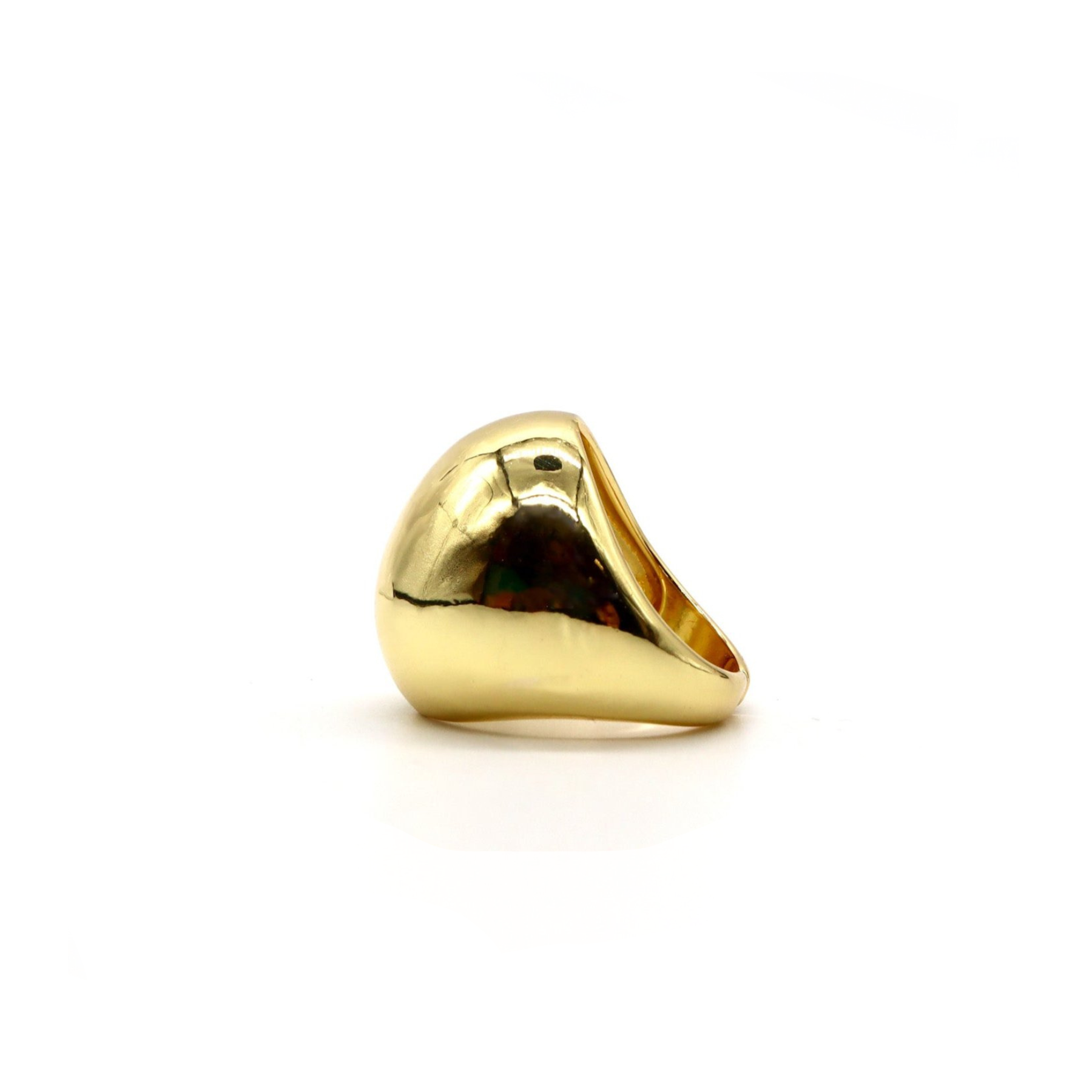 Gold-Plated Bold Dome Ring – High-Shine Finish