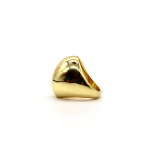 Gold-Plated Bold Dome Ring – High-Shine Finish