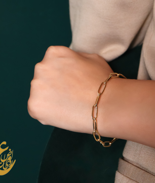 ROMALI 18K Gold-Plated Bold Paperclip Bracelet - ROMALI