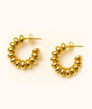 ROMALI 18K Gold-Plated Chunky Coil Hoop Stud Earrings