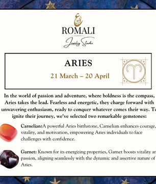 ROMALI Aries Zodiac Bracelet - Garnet & Carnelian - ROMALI