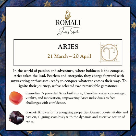 ROMALI Aries Zodiac Bracelet - Garnet & Carnelian - ROMALI