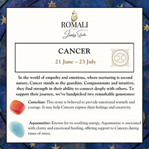 ROMALI Cancer Zodiac Bracelet - Carnelian & Aquamarine - ROMALI
